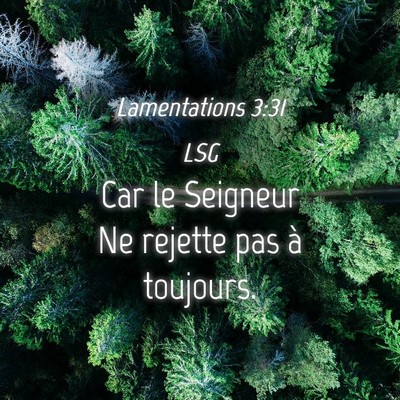 Picture 04 - Lamentations 3:31 LSG - Car le Seigneur Ne rejette pas à - Bible Verse Picture