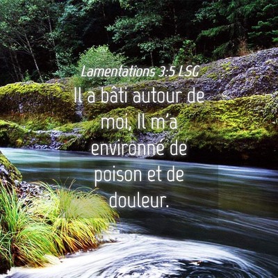 Picture 04 - Lamentations 3:5 LSG - Il a bâti autour de moi, Il m'a environné de - Bible Verse Picture