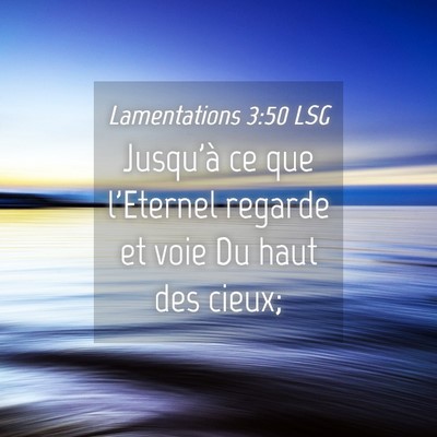 Picture 04 - Lamentations 3:50 LSG - Jusqu'à ce que l'Eternel regarde et voie Du haut - Bible Verse Picture