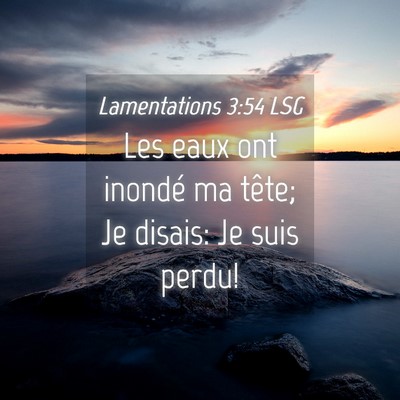 Picture 04 - Lamentations 3:54 LSG - Les eaux ont inondé ma tête; Je disais: Je suis - Bible Verse Picture
