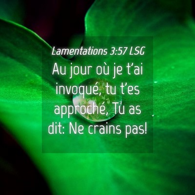 Picture 04 - Lamentations 3:57 LSG - Au jour où je t'ai invoqué, tu t'es approché, - Bible Verse Picture