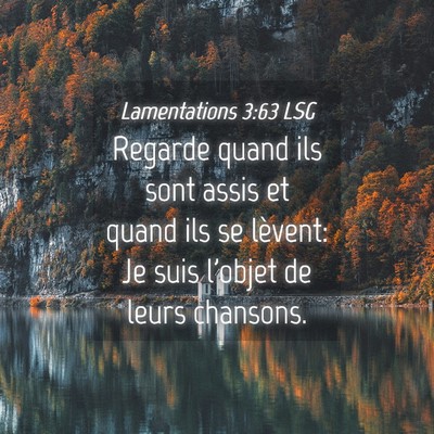 Picture 04 - Lamentations 3:63 LSG - Regarde quand ils sont assis et quand ils se - Bible Verse Picture