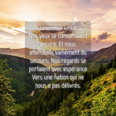 Picture 04 - Lamentations 4:17 LSG - Nos yeux se consumaient encore, Et nous - Bible Verse Picture