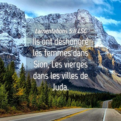 Picture 04 - Lamentations 5:11 LSG - Ils ont déshonoré les femmes dans Sion, Les - Bible Verse Picture