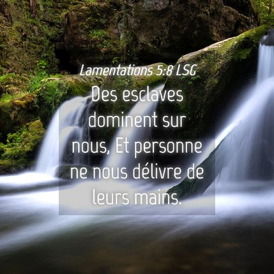 Picture 04 - Lamentations 5:8 LSG - Des esclaves dominent sur nous, Et personne ne - Bible Verse Picture