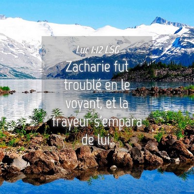 Picture 04 - Luc 1:12 LSG - Zacharie fut troublé en le voyant, et la frayeur - Bible Verse Picture