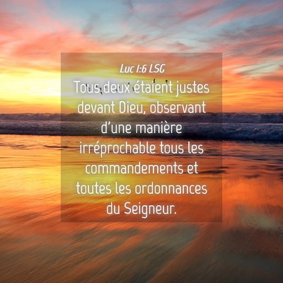 Picture 04 - Luc 1:6 LSG - Tous deux étaient justes devant Dieu, observant - Bible Verse Picture