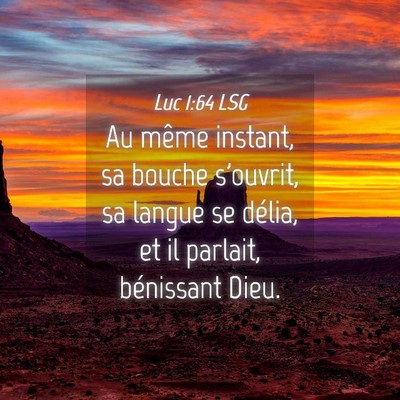 Picture 04 - Luc 1:64 LSG - Au même instant, sa bouche s'ouvrit, sa langue - Bible Verse Picture
