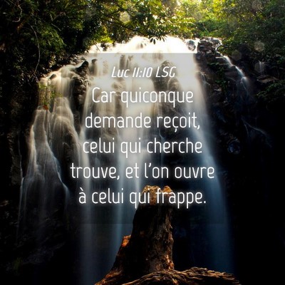 Picture 04 - Luc 11:10 LSG - Car quiconque demande reçoit, celui qui cherche - Bible Verse Picture