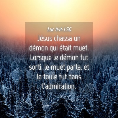 Picture 04 - Luc 11:14 LSG - Jésus chassa un démon qui était muet. Lorsque - Bible Verse Picture