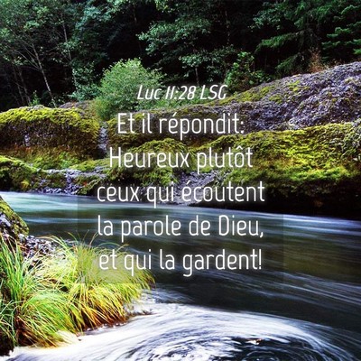 Picture 04 - Luc 11:28 LSG - Et il répondit: Heureux plutôt ceux qui - Bible Verse Picture