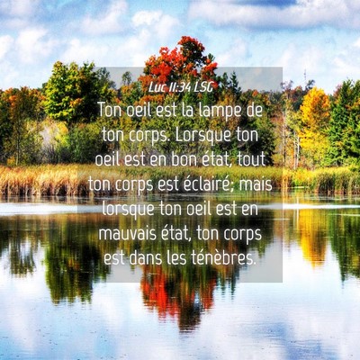 Picture 04 - Luc 11:34 LSG - Ton oeil est la lampe de ton corps. Lorsque ton - Bible Verse Picture