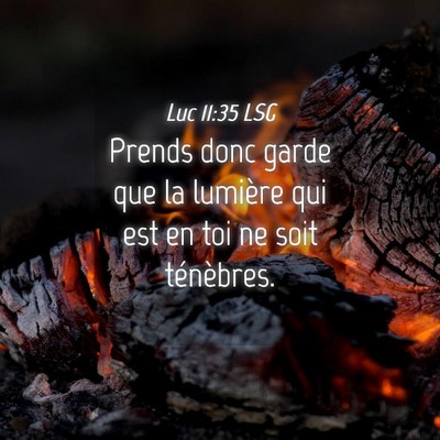 Picture 04 - Luc 11:35 LSG - Prends donc garde que la lumière qui est en toi - Bible Verse Picture