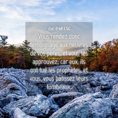 Picture 04 - Luc 11:48 LSG - Vous rendez donc témoignage aux oeuvres de vos - Bible Verse Picture