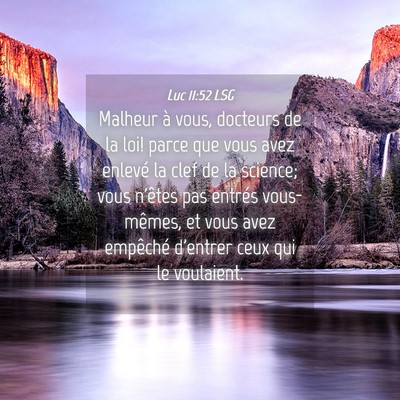 Picture 04 - Luc 11:52 LSG - Malheur à vous, docteurs de la loi! parce que - Bible Verse Picture