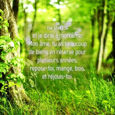 Picture 04 - Luc 12:19 LSG - et je dirai à mon âme: Mon âme, tu as beaucoup - Bible Verse Picture