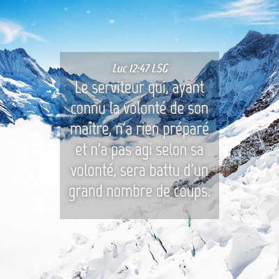 Picture 04 - Luc 12:47 LSG - Le serviteur qui, ayant connu la volonté de son - Bible Verse Picture