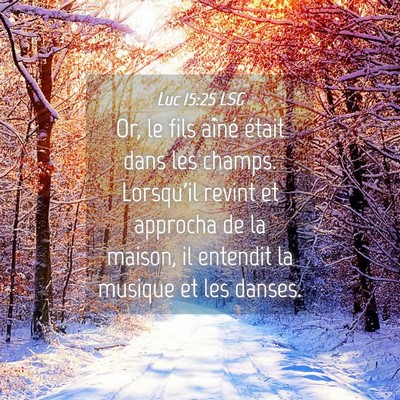 Picture 04 - Luc 15:25 LSG - Or, le fils aîné était dans les champs. - Bible Verse Picture