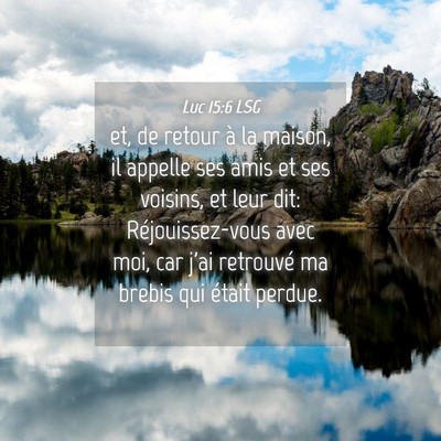 Picture 04 - Luc 15:6 LSG - et, de retour à la maison, il appelle ses amis - Bible Verse Picture
