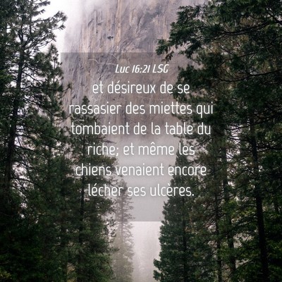 Picture 04 - Luc 16:21 LSG - et désireux de se rassasier des miettes qui - Bible Verse Picture