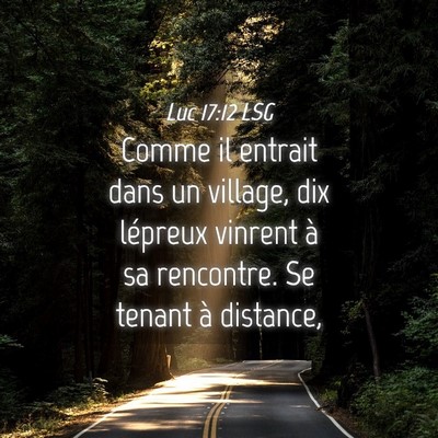 Picture 04 - Luc 17:12 LSG - Comme il entrait dans un village, dix lépreux - Bible Verse Picture
