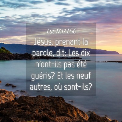 Picture 04 - Luc 17:17 LSG - Jésus, prenant la parole, dit: Les dix n'ont-ils - Bible Verse Picture