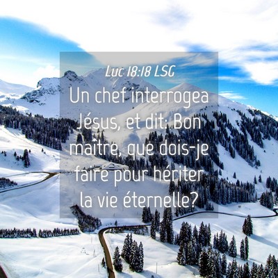 Picture 04 - Luc 18:18 LSG - Un chef interrogea Jésus, et dit: Bon maître, - Bible Verse Picture