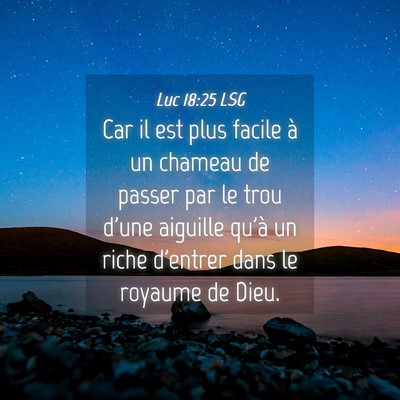 Picture 04 - Luc 18:25 LSG - Car il est plus facile à un chameau de passer - Bible Verse Picture