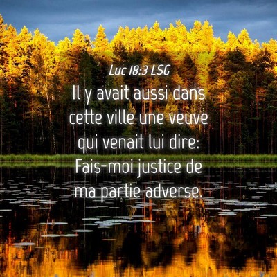 Picture 04 - Luc 18:3 LSG - Il y avait aussi dans cette ville une veuve qui - Bible Verse Picture