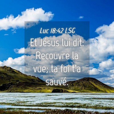 Picture 04 - Luc 18:42 LSG - Et Jésus lui dit: Recouvre la vue; ta foi t'a - Bible Verse Picture