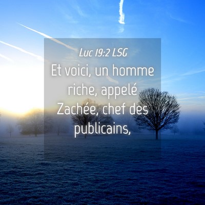 Picture 04 - Luc 19:2 LSG - Et voici, un homme riche, appelé Zachée, chef - Bible Verse Picture