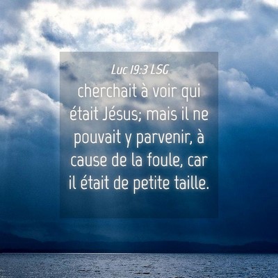 Picture 04 - Luc 19:3 LSG - cherchait à voir qui était Jésus; mais il ne - Bible Verse Picture