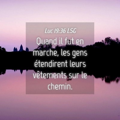 Picture 04 - Luc 19:36 LSG - Quand il fut en marche, les gens étendirent - Bible Verse Picture