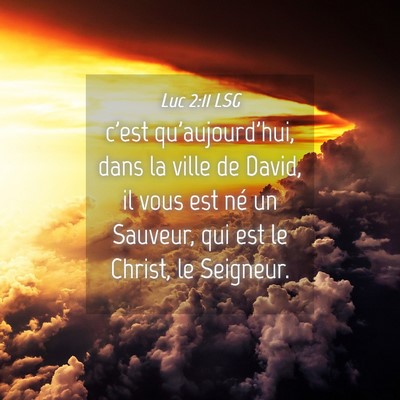 Picture 04 - Luc 2:11 LSG - c'est qu'aujourd'hui, dans la ville de David, il - Bible Verse Picture