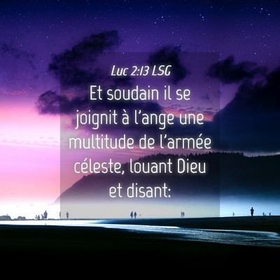 Picture 04 - Luc 2:13 LSG - Et soudain il se joignit à l'ange une multitude - Bible Verse Picture
