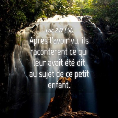 Picture 04 - Luc 2:17 LSG - Après l'avoir vu, ils racontèrent ce qui leur - Bible Verse Picture