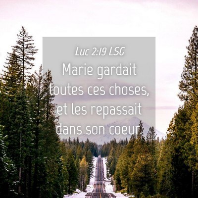 Picture 04 - Luc 2:19 LSG - Marie gardait toutes ces choses, et les repassait - Bible Verse Picture