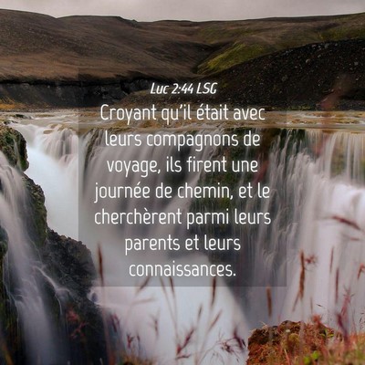 Picture 04 - Luc 2:44 LSG - Croyant qu'il était avec leurs compagnons de - Bible Verse Picture