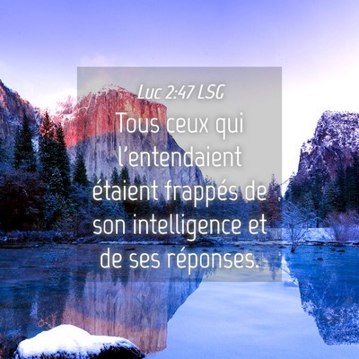 Picture 04 - Luc 2:47 LSG - Tous ceux qui l'entendaient étaient frappés de - Bible Verse Picture