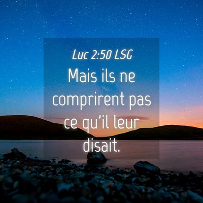 Picture 04 - Luc 2:50 LSG - Mais ils ne comprirent pas ce qu'il leur - Bible Verse Picture