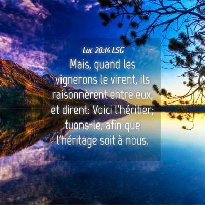 Picture 04 - Luc 20:14 LSG - Mais, quand les vignerons le virent, ils - Bible Verse Picture