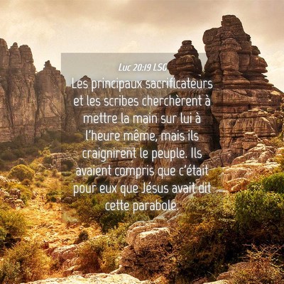 Picture 04 - Luc 20:19 LSG - Les principaux sacrificateurs et les scribes - Bible Verse Picture