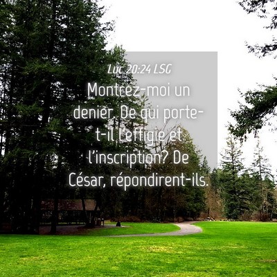 Picture 04 - Luc 20:24 LSG - Montrez-moi un denier. De qui porte-t-il - Bible Verse Picture