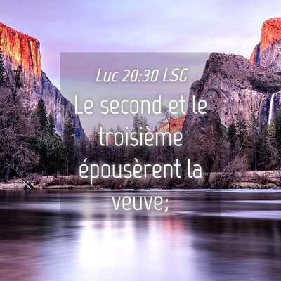Picture 04 - Luc 20:30 LSG - Le second et le troisième épousèrent la - Bible Verse Picture