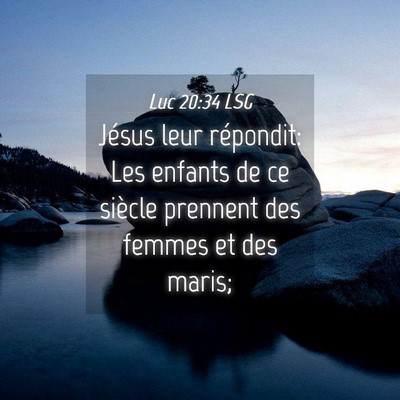 Picture 04 - Luc 20:34 LSG - Jésus leur répondit: Les enfants de ce siècle - Bible Verse Picture