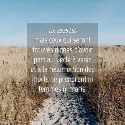 Picture 04 - Luc 20:35 LSG - mais ceux qui seront trouvés dignes d'avoir part - Bible Verse Picture