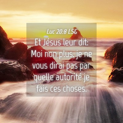 Picture 04 - Luc 20:8 LSG - Et Jésus leur dit: Moi non plus, je ne vous - Bible Verse Picture