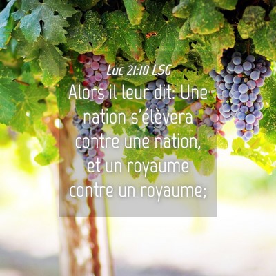 Picture 04 - Luc 21:10 LSG - Alors il leur dit: Une nation s'élèvera contre - Bible Verse Picture