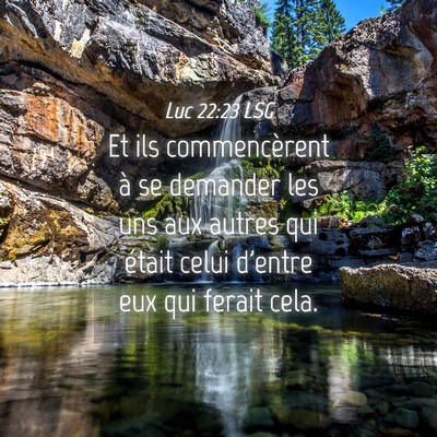 Picture 04 - Luc 22:23 LSG - Et ils commencèrent à se demander les uns aux - Bible Verse Picture