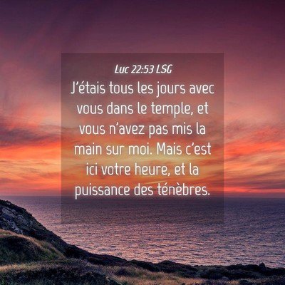 Picture 04 - Luc 22:53 LSG - J'étais tous les jours avec vous dans le temple, - Bible Verse Picture
